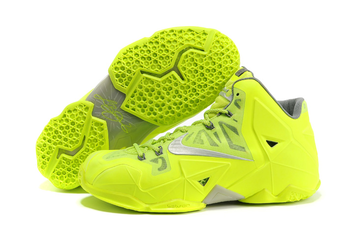 Best Gift Nike LeBron 11 Fluorescence Green Silver